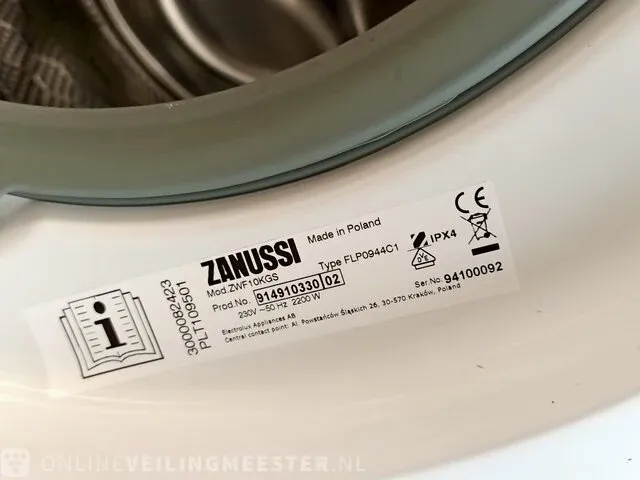 Wasmachine zanussi, zwf10kgs - afbeelding 7 van  7