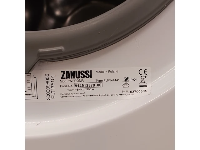 Wasmachine, zanussi, zwfroma/flp544441 - afbeelding 9 van  10
