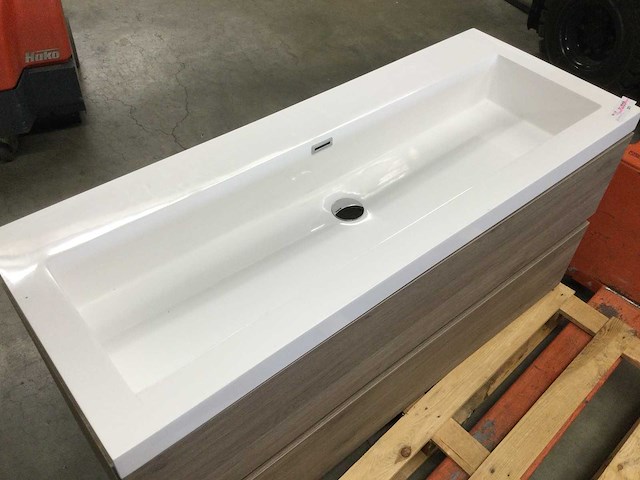 Wastafel 120x46 cm met onderkast. - afbeelding 2 van  3