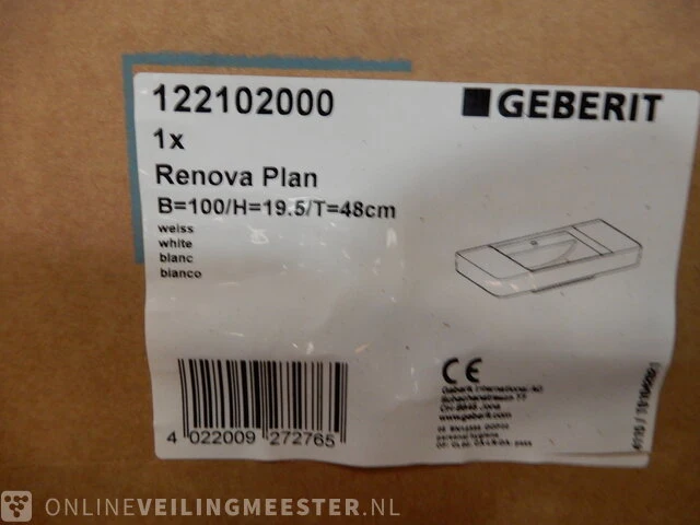 Wastafel geberit , renova, wit - afbeelding 3 van  3