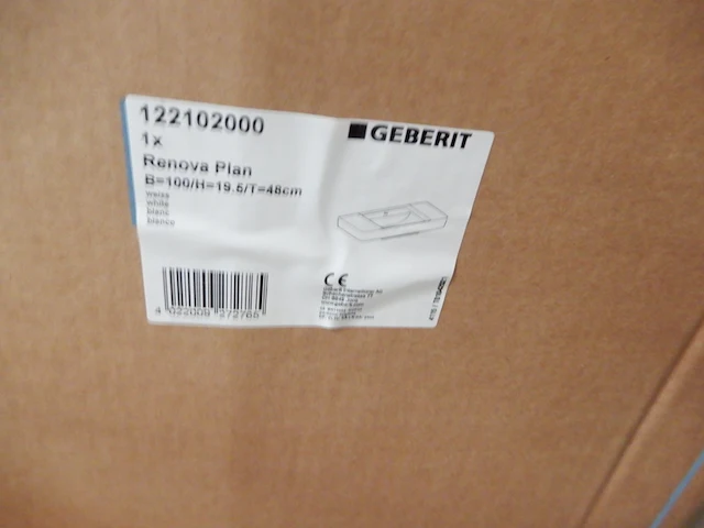 Wastafel geberit, renova, wit - afbeelding 4 van  4