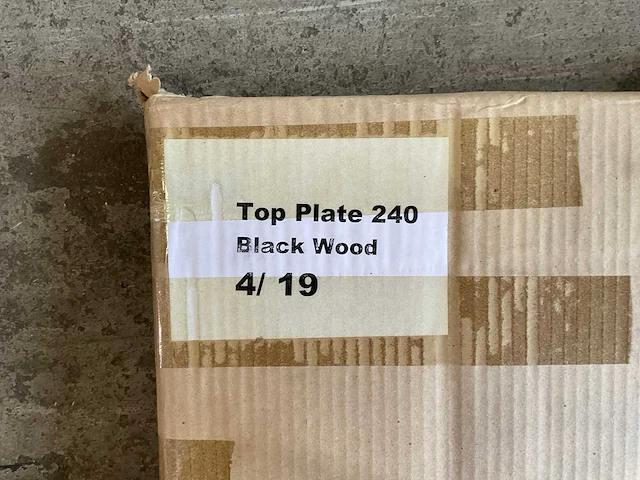 Wastafelblad 240x46x4 cm zonder kraangat mfc black wood - afbeelding 5 van  5