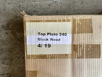 Wastafelblad 240x46x4 cm zonder kraangat mfc black wood - afbeelding 5 van  5
