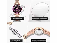 Watch for women luxury jewelry design rose gold - polshorloge - afbeelding 3 van  7