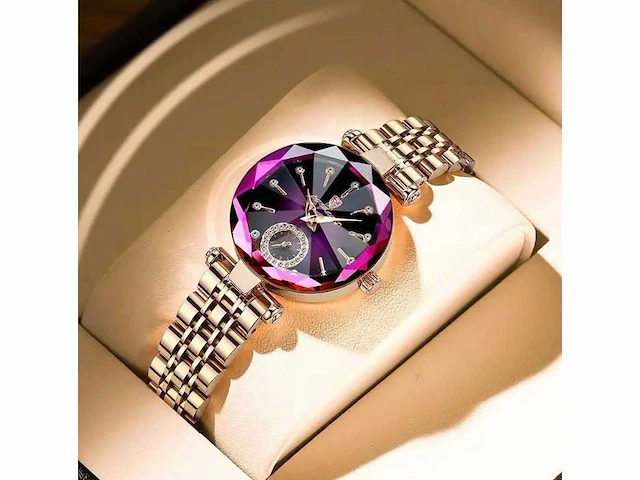 Watch for women luxury jewelry design rose gold - polshorloge - afbeelding 5 van  7