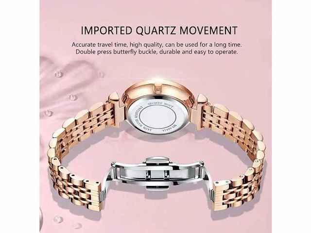Watch for women luxury jewelry design rose gold - polshorloge - afbeelding 6 van  8