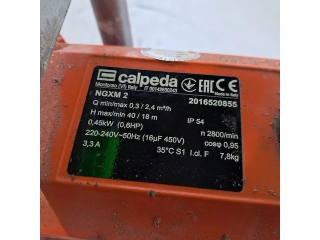 Waterbedpomp 230v incl. aanzuigslang~ calpeda, ngxm 2, bouwjaar 2016 - afbeelding 6 van  6