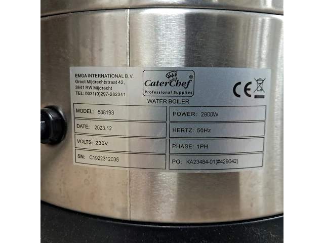 Waterkoker, caterchef , model 688193, 2023 - afbeelding 3 van  3