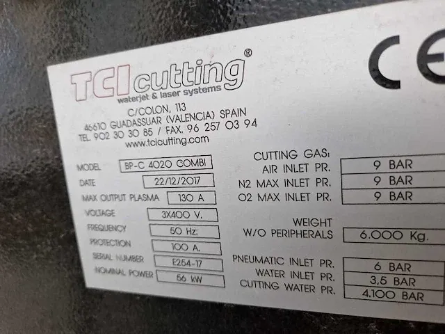 Waternsnijmachine - tci cutting - bp-c 4020 combi - afbeelding 2 van  16