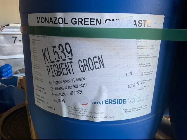 Waterside colours pigment pasta monazol green gnv 30kg. (7x) - afbeelding 2 van  2