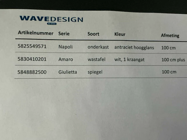 Wavedesign napoli badmeubelset - afbeelding 7 van  7