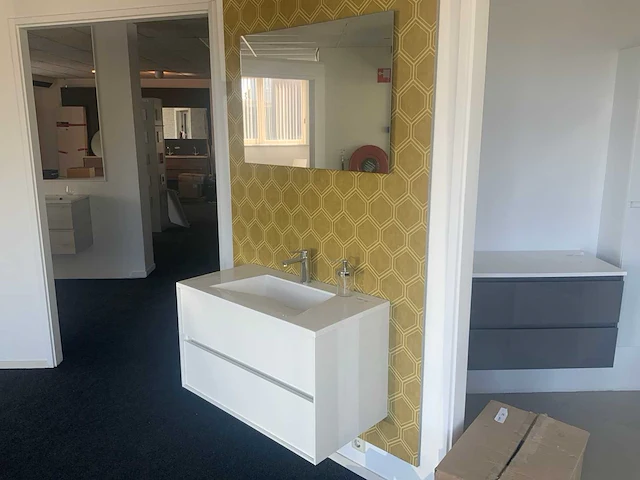 Wavedesign pescara hoogglans wit 90cm badmeubelset - afbeelding 1 van  9