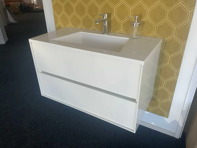 Wavedesign pescara hoogglans wit 90cm badmeubelset - afbeelding 2 van  9