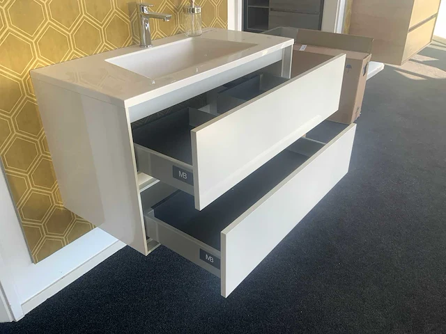 Wavedesign pescara hoogglans wit 90cm badmeubelset - afbeelding 8 van  9