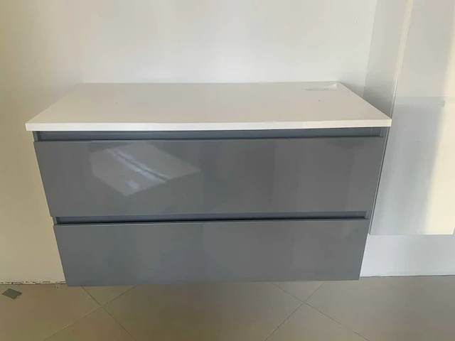 Wavedesign wastafel onderkast 90cm - afbeelding 1 van  5