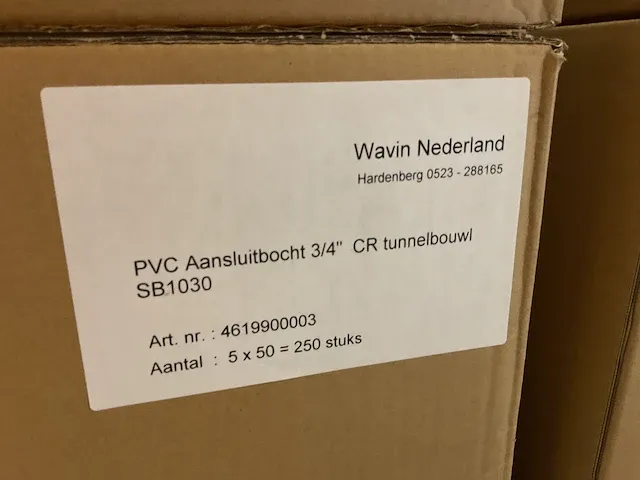 Wavin - cr tunnelbouw - sv1030 - doos á 250 stuks pvc aansluitbochten - afbeelding 4 van  5