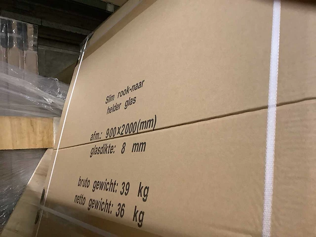 Wb - 20.3560 - glasplaat slim rook naar helder glas. 90x200 - afbeelding 3 van  3