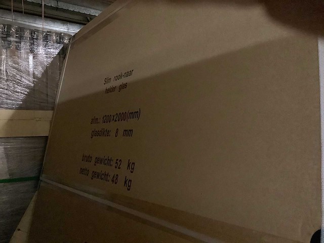 Wb - 20.3562 - glasplaat slim rook naar helder glas. 120x200 - afbeelding 3 van  3