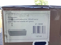 Wb - 21.3698 - hoekbad corner rechts met waste wit glans - afbeelding 7 van  7