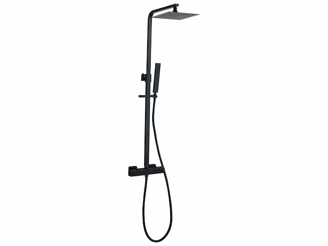 Wb - 29.3847 - douche-opbouwset + thermostaatkraan mat-zwart - afbeelding 1 van  4