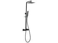 Wb - 29.3847 - douche-opbouwset + thermostaatkraan mat-zwart - afbeelding 1 van  4