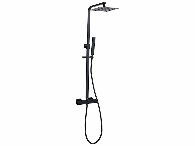 Wb - 29.3847 - douche-opbouwset + thermostaatkraan mat-zwart - afbeelding 1 van  4