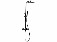 Wb - 29.3847 - douche-opbouwset + thermostaatkraan mat-zwart - afbeelding 1 van  4
