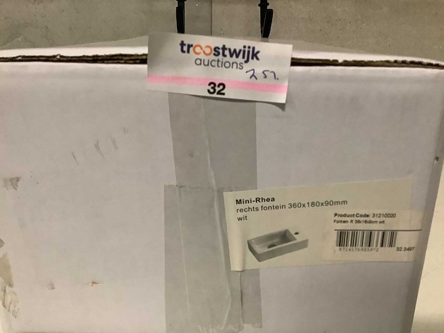 Wb - 32.3497 - mini fontein wit + doucherekje zwart - afbeelding 3 van  3