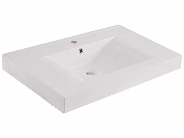 Wb - 38.6101 - wastafel kunstmarmer 80x46 cm. - afbeelding 1 van  4