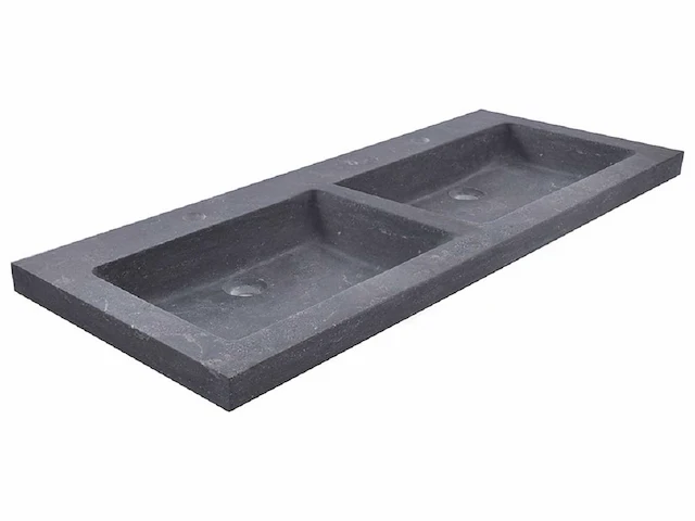 Wb - 39.3768 - meubel wastafel hardsteen met 2 kraangaten. - afbeelding 1 van  7