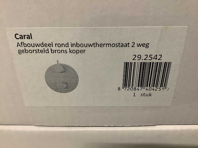 Wb - caral 29.2542 - afbouwdeel inbouwthermostaat 2 weg - afbeelding 3 van  3