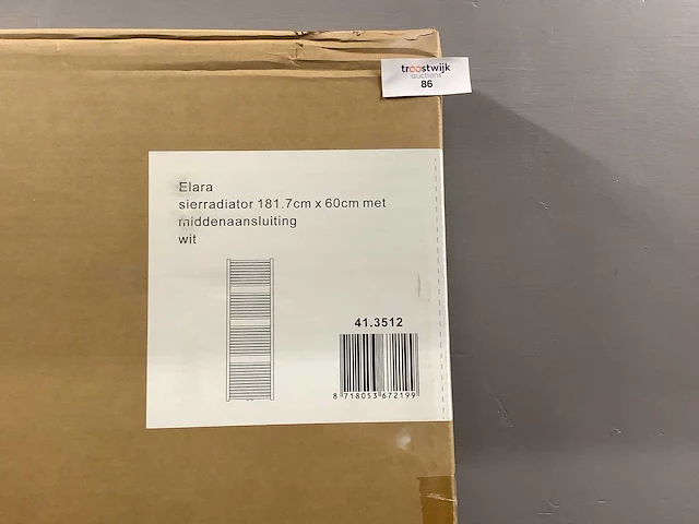 Wb - elara 41.3512 - sierradiator 181,7x 60 cm met middenaansluiting - afbeelding 2 van  3