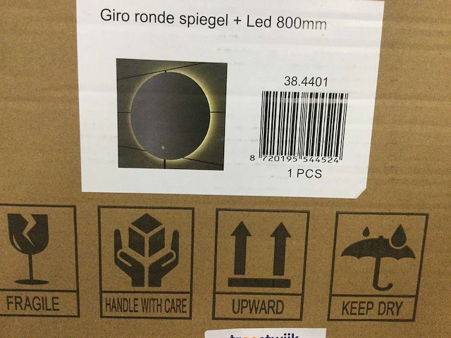 Wb - giro - badkamerspiegel diameter 80 cm, frameloos led verlichting rondom. - afbeelding 2 van  3