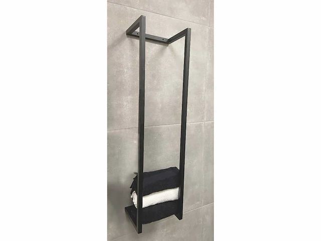 Wb - loft 28.7003 - handdoekrek loft industrieel mat zwart (2x) - afbeelding 1 van  4