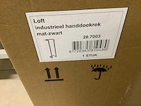 Wb - loft 28.7003 - handdoekrek loft industrieel mat zwart (2x) - afbeelding 2 van  4
