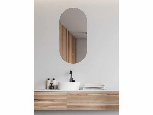 Wb - lumia 38.3713 - spiegel ovaal met led, dimbaar en spiegelverwarming 50 x 100 cm - afbeelding 1 van  3