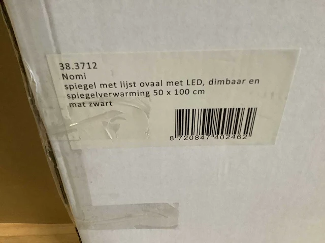 Wb - nomi 38.3712 - spiegel met lijst ovaal met led, dimbaar en spiegelverwarming 50x100 cm - afbeelding 2 van  3