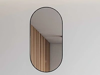 Wb - nomi 38.3712 - spiegel met lijst ovaal met led, dimbaar en spiegelverwarming 50x100 cm - afbeelding 1 van  3