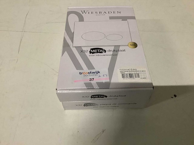 Wb - x32 metal - drukplaat voor inbouwreservoir (2x) - afbeelding 2 van  3