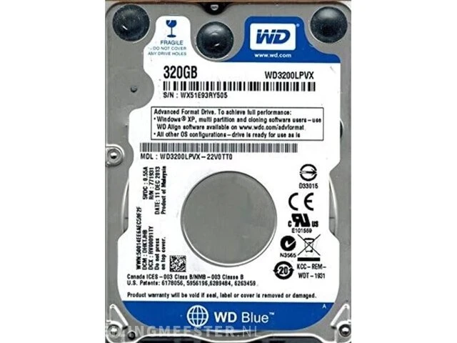 Wd3200lpvx - 320gb interne harde schijf - sata - 2.5 wd - western digital - afbeelding 1 van  2