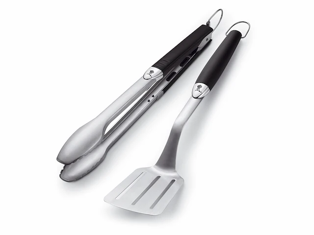 Weber premium barbecue-kookgerei roestvrij staal 2 stuks zwart - afbeelding 1 van  1