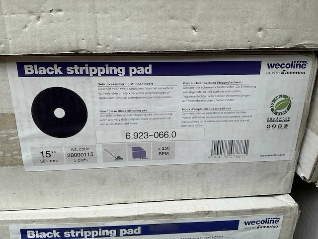 Wecoline zwarte striping pad 15 inch (5x) - afbeelding 2 van  2