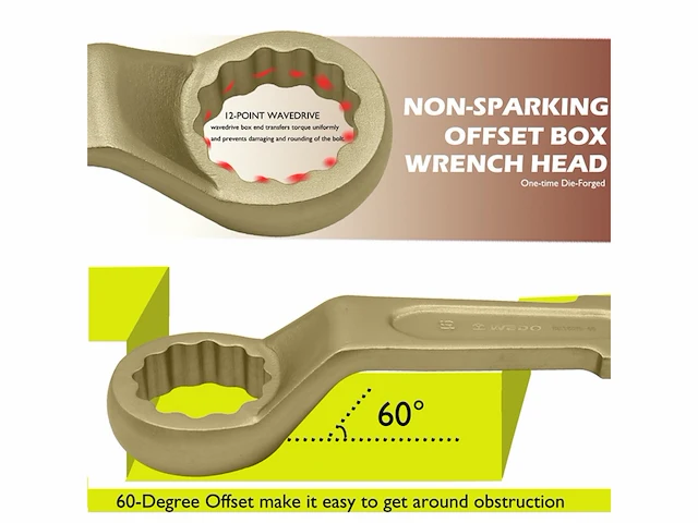 Wedo slagmoersleutel gebogen niet fonkelend aluminium bronzen sw 50 mm lengte 270 mm - afbeelding 3 van  5