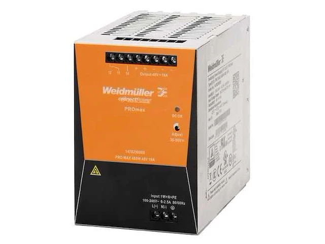 Weidmüller pro max 480w 24v 20a 1478140000 din-rail voeding - afbeelding 1 van  1