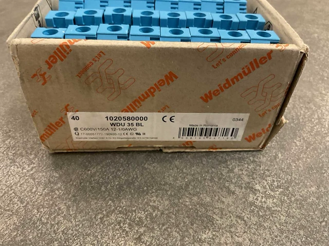 Weidmüller wdu 35 bl doos á 40 stuks doorvoerklemmen (3x) - afbeelding 3 van  3