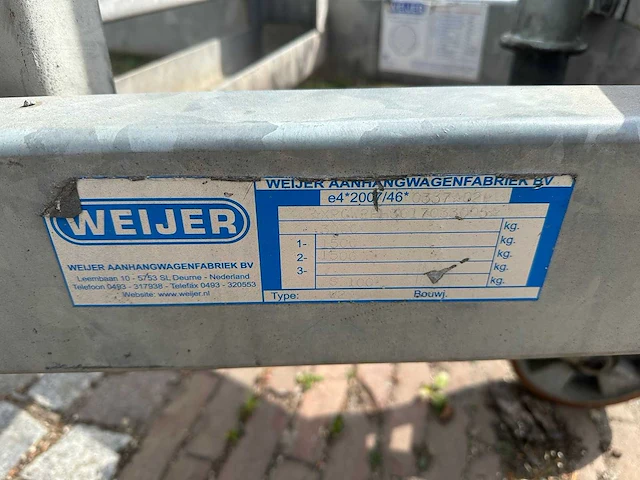 Weijer - 2017 - w2 - aanhangwagen weijers 3000kg 2017 - afbeelding 8 van  9