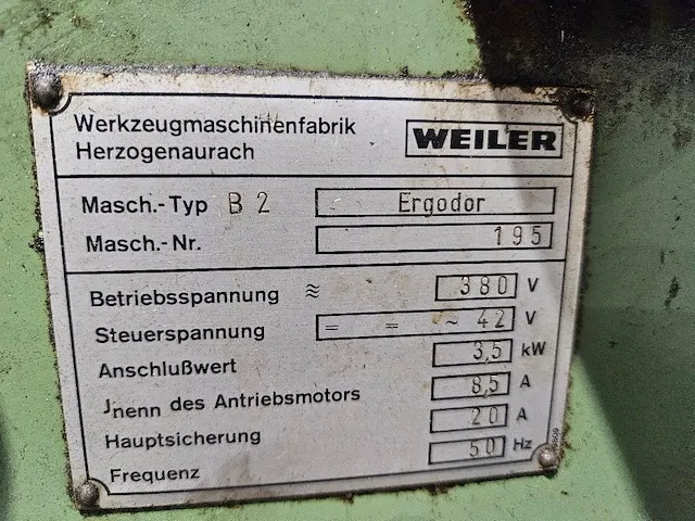 Weiler - ergodor b2 - universele draaibank - afbeelding 2 van  15