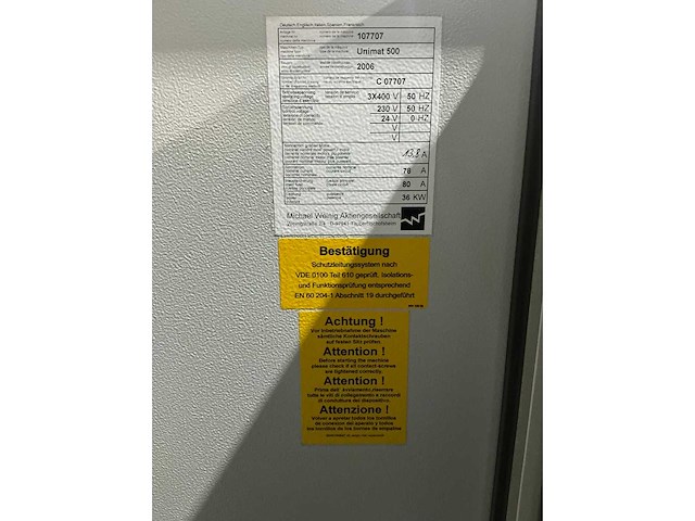 Weinig - 2006 - unimat 500 - vierzijdige profileer- en schaafmachine - afbeelding 4 van  12