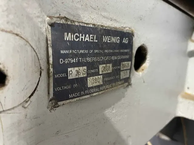 Weinig - profimat 26 s - vierzijdige profileer- en schaafmachine - 2000 - afbeelding 14 van  17