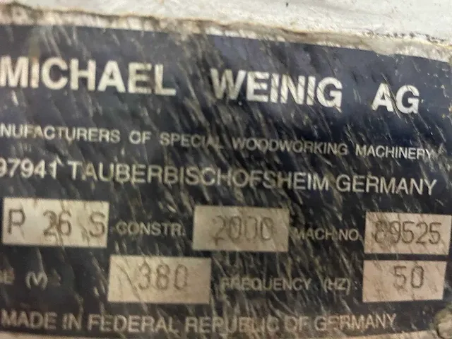 Weinig - profimat 26 s - vierzijdige profileer- en schaafmachine - 2000 - afbeelding 16 van  17